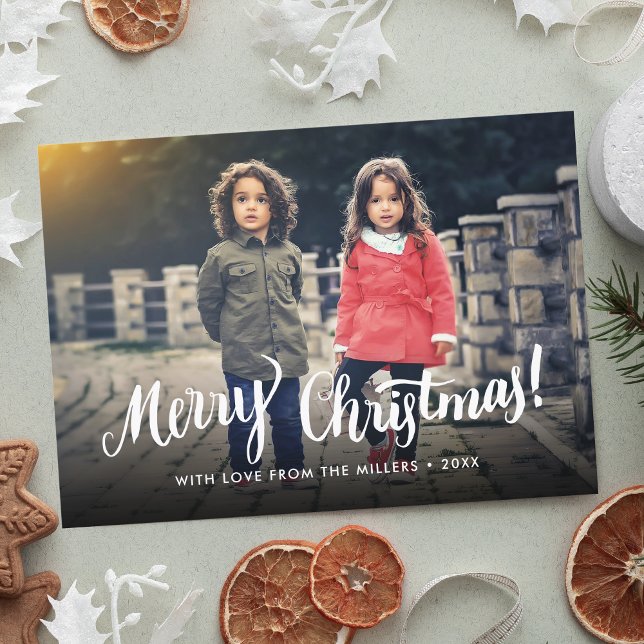 Create Your Own Custom Merry Christmas Typography Holiday Card (Creator Uploaded)