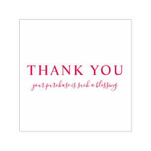 Create Your Own Custom Message Thank You Red Self-inking Stamp