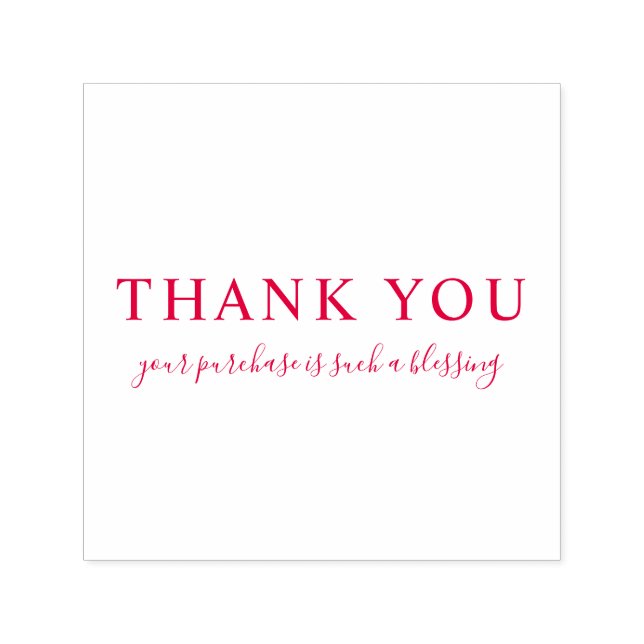 Create Your Own Custom Message Thank You Red Self-inking Stamp (Design)