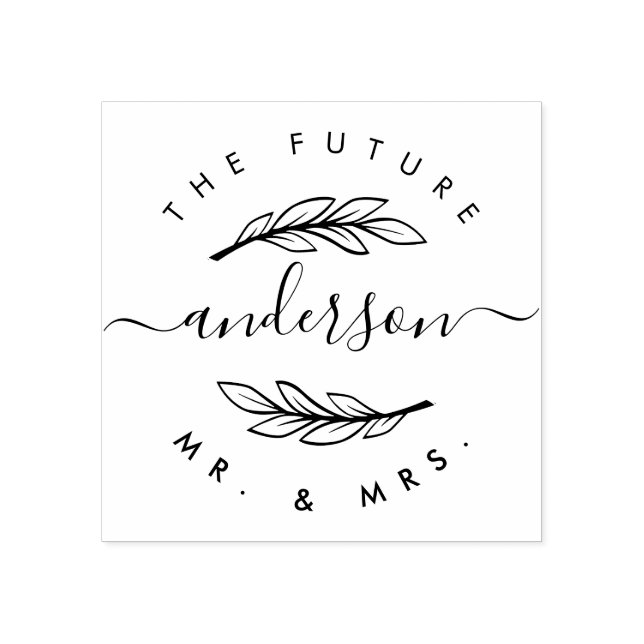 Create Your Own Custom Modern "Future Mr & Mrs" Rubber Stamp (Imprint)