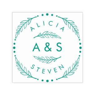 Create Your Own Custom Modern Wedding Initials Self-inking Stamp