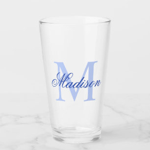 Create Your Own Custom Monogram And Name Blue Glass