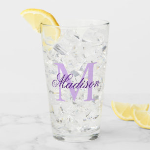 Create Your Own Custom Monogram And Name Purple Glass
