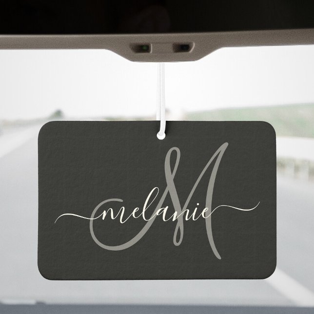 Create Your Own Custom Monogram And Name Script Car Air Freshener (Creator Uploaded)