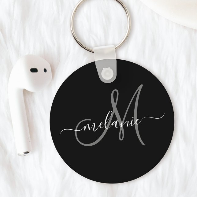 Create Your Own Custom Monogram And Name Script Key Ring (Creator Uploaded)