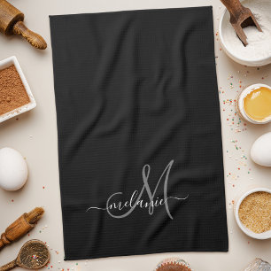 Create Your Own Custom Monogram And Name Script Tea Towel