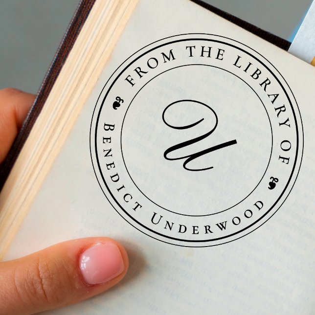 Create Your Own Custom Monogram & Ivy Bookplate Rubber Stamp (Creator Uploaded)