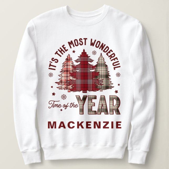 Create Your Own Custom Name Christmas Cute Present Sweatshirt (Design Front)
