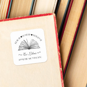 Create Your Own Custom Name Ex Libris Bookplate Square Sticker