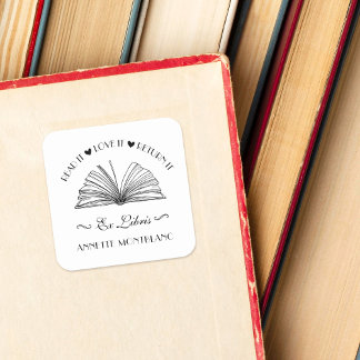 Create Your Own Custom Name Ex Libris Bookplate Square Sticker