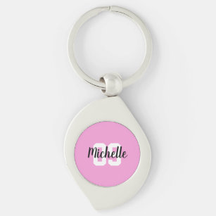 Create Your Own Custom Name Number Pink Soccer Key Ring