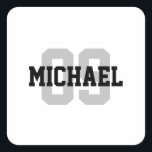 Create Your Own Custom Name Number  Square Sticker<br><div class="desc">Create Your Own Custom Name Number Sticker. Choose the shape and size from the options menu.</div>