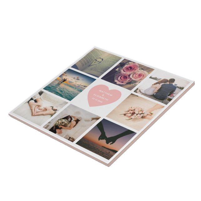 Create Your Own Custom Newlyweds Wedding Photo Tile (Side)