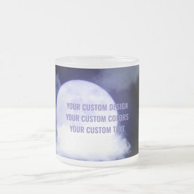 Create Your Own Custom Personalised Frosted Glass Coffee Mug (Center)