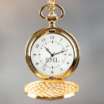 Create Your Own Custom Personalised Initials Pocket Watch<br><div class="desc">Create your own personalised pocket watch with your custom monogram. Add your initials or custom text to create something really unique. To edit this design template, simply edit the text fields as shown above. You can even add more text or images, customise fonts and colours. Treat yourself or make the...</div>