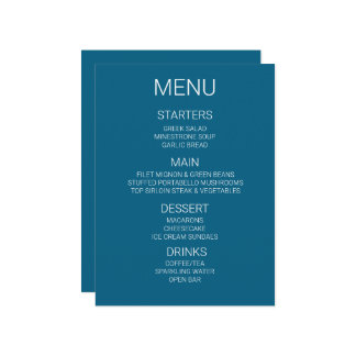 Create Your Own Custom Personalised Menu