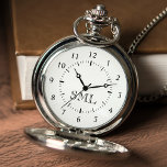 Create Your Own Custom Personalised Monogram Pocket Watch<br><div class="desc">Create your own personalised pocket watch with your custom monogram. Add your initials or custom text to create something really unique. To edit this design template, simply edit the text fields as shown above. You can even add more text or images, customise fonts and colours. Treat yourself or make the...</div>