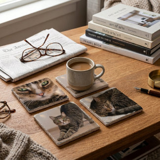 Create Your Own Custom Personalised Pet Photo Stone Coaster