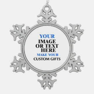 Create Your Own Custom Personalised Snowflake Pewter Christmas Ornament