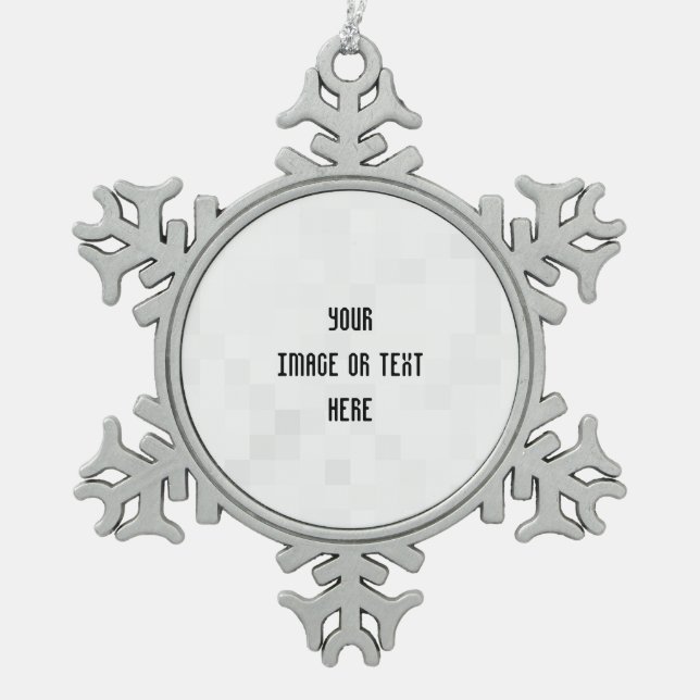 Create Your Own Custom Personalised Snowflake Pewter Christmas Ornament (Front)