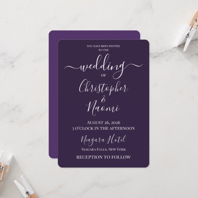 Create Your Own Custom Personalised Wedding Invitation (Front/Back In Situ)