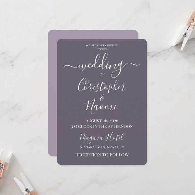 Create Your Own Custom Personalised Wedding Invitation (Front/Back In Situ)