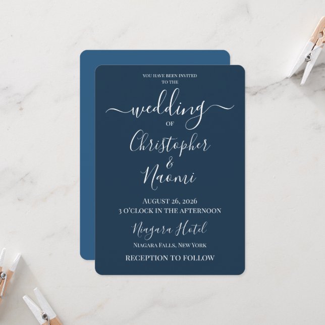 Create Your Own Custom Personalised Wedding Invitation (Front/Back In Situ)