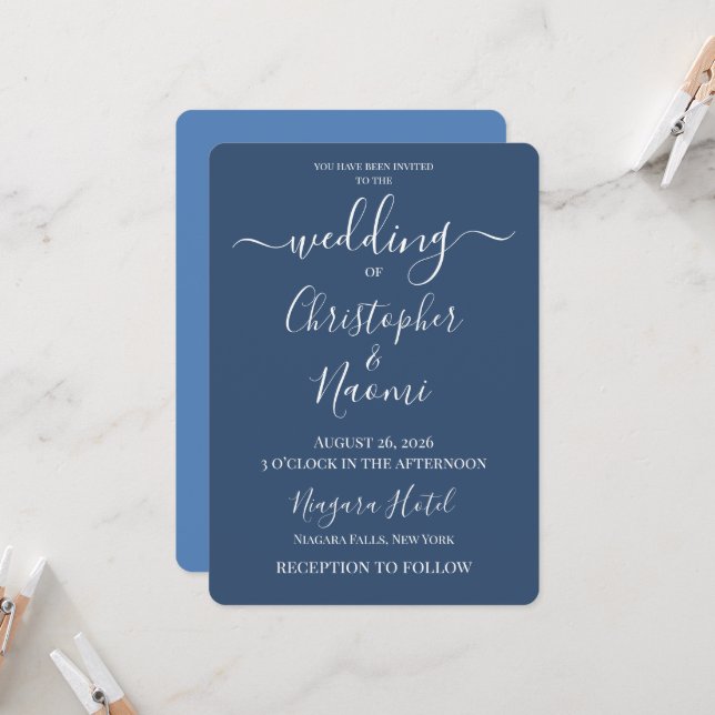 Create Your Own Custom Personalised Wedding Invitation (Front/Back In Situ)