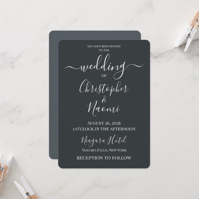 Create Your Own Custom Personalised Wedding Invitation (Front/Back In Situ)