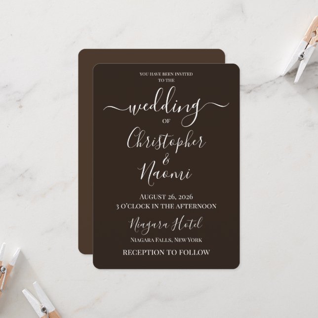 Create Your Own Custom Personalised Wedding Invitation (Front/Back In Situ)