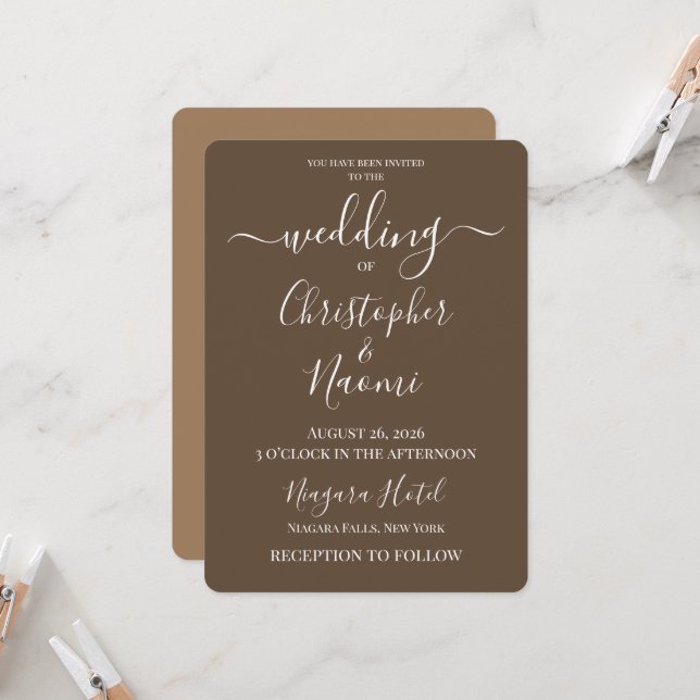 Create Your Own Custom Personalised Wedding Invitation (Front/Back In Situ)