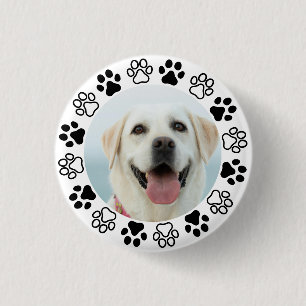 Create Your Own Custom Pet Photo Paw Print Frame 3 Cm Round Badge