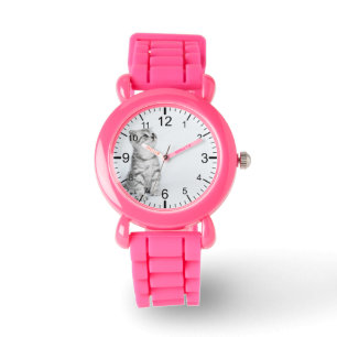 Create Your Own Custom Pet Photo Pink Watch