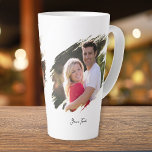 Create Your Own Custom Photo and Text Large Coffee Latte Mug<br><div class="desc">Create your own custom, personalised, elegant black handwriting calligraphy typography script font, microwave and dishwasher safe, strong, ceramic, white, cool unique graffiti / torn photo effect large coffee latte mug. To customise, simply type in your text, and add 2 of your favourite family / couple / kids / baby /...</div>