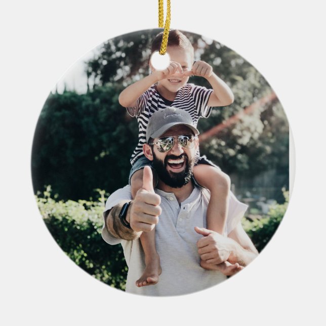 Create Your Own Custom Photo Ceramic Tree Decoration (Front)