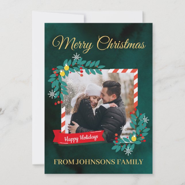 Create Your Own Custom Photo Christmas Card (Front)