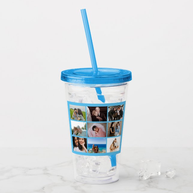 Create your own Custom photo collage 9 photos Acry Acrylic Tumbler (Front Ice)