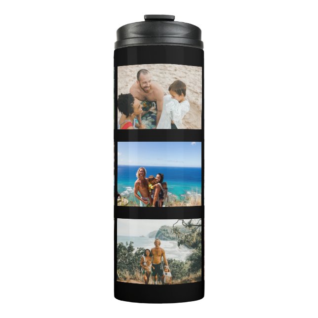 Create your own Custom photo collage 9 photos Thermal Tumbler (Front)