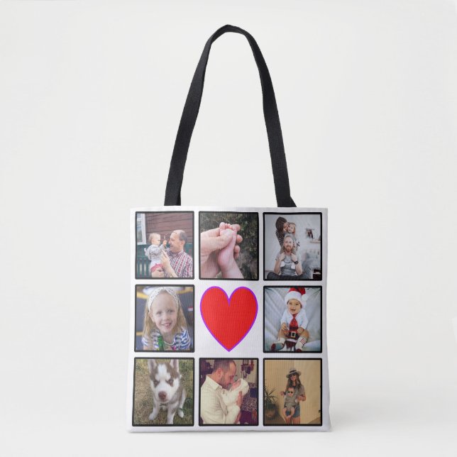 Create Your Own Custom Photo Collage Tote Bag (Front)