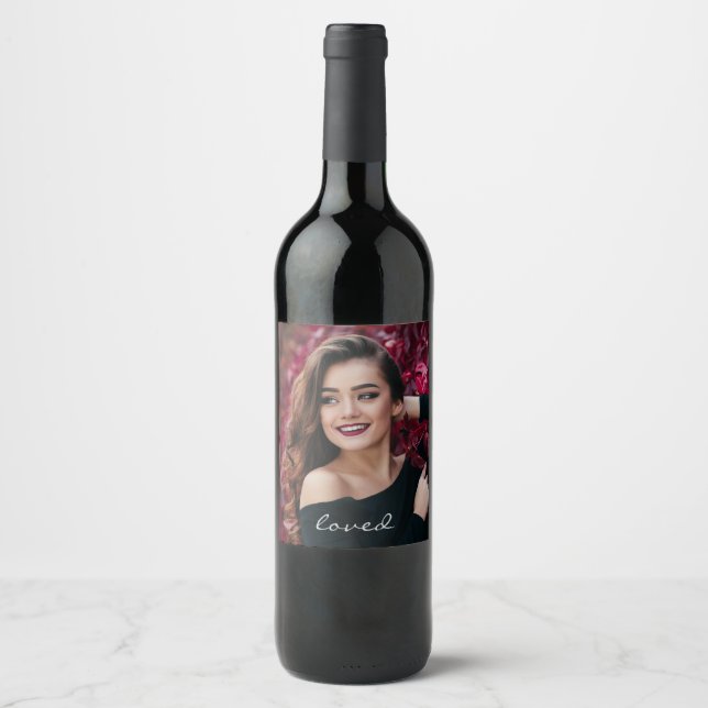 Create Your Own Custom Photo DIY Loved Wine Label (Front)