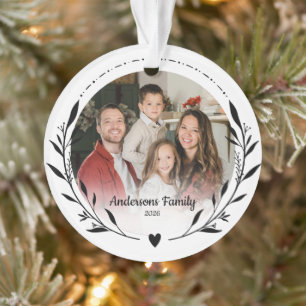 Create Your Own Custom Photo Family Name Leaf Reef Ornament