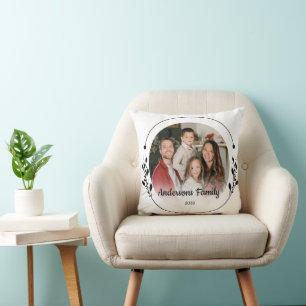 Create Your Own Custom Photo Family Name Year Cushion