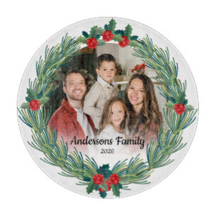 Create Your Own Custom Photo Family Name Year Cutting Board