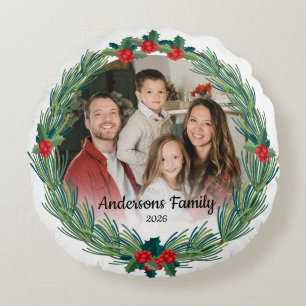 Create Your Own Custom Photo Family Name Year Round Cushion