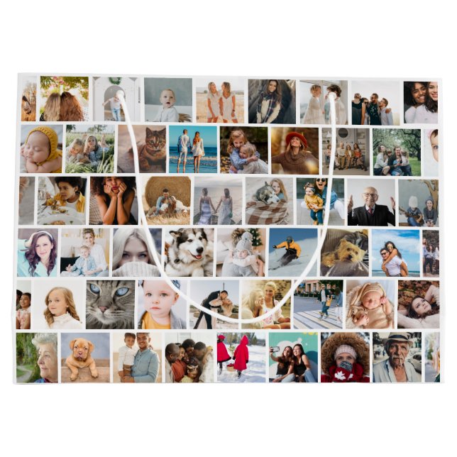 Create Your Own Custom Photo Grid Large Gift Bag (Back)