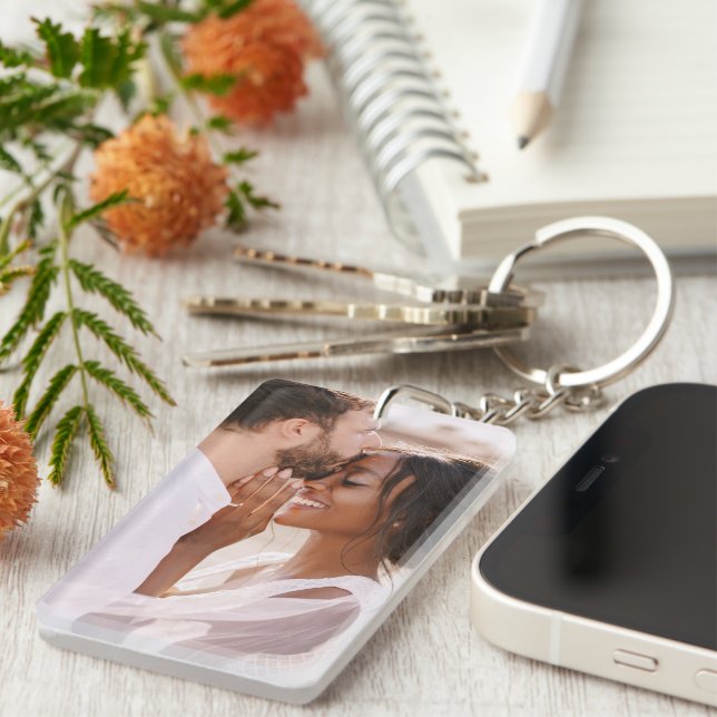 Create Your Own Custom Photo Modern Picture Key Ring (Front Right)