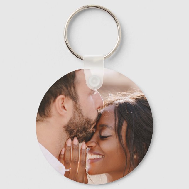 Create Your Own Custom Photo Modern Picture Key Ring (Back)