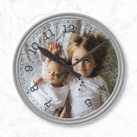 Create Your Own Custom Photo Modern Round Clock<br><div class="desc">Decorative personalizable modern minimalist clock design with your custom photo,  image or logo.</div>