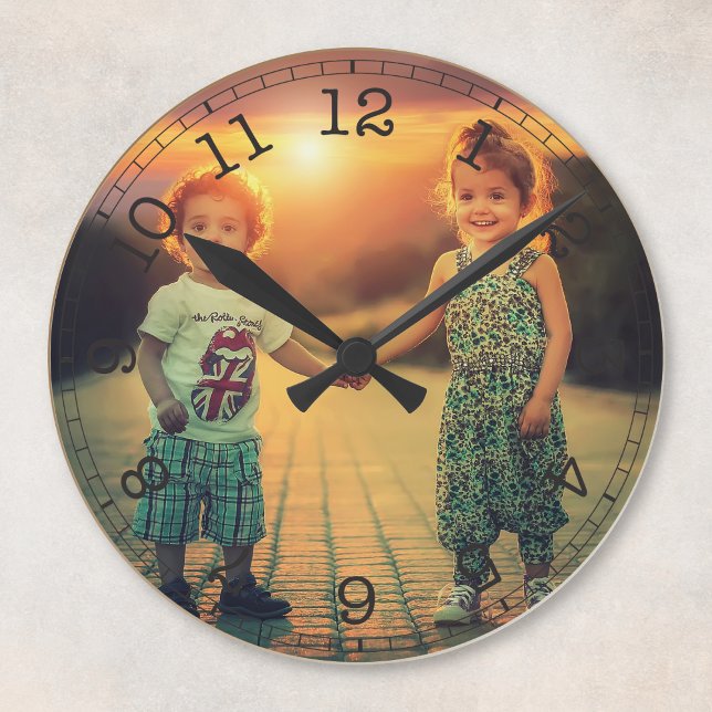 Create Your Own Custom Photo Modern Round Clock (Creator Uploaded)