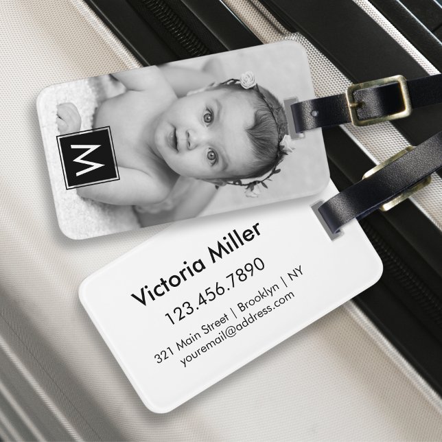 Create Your Own Custom Photo Monogram Luggage Tag (Creator Uploaded)